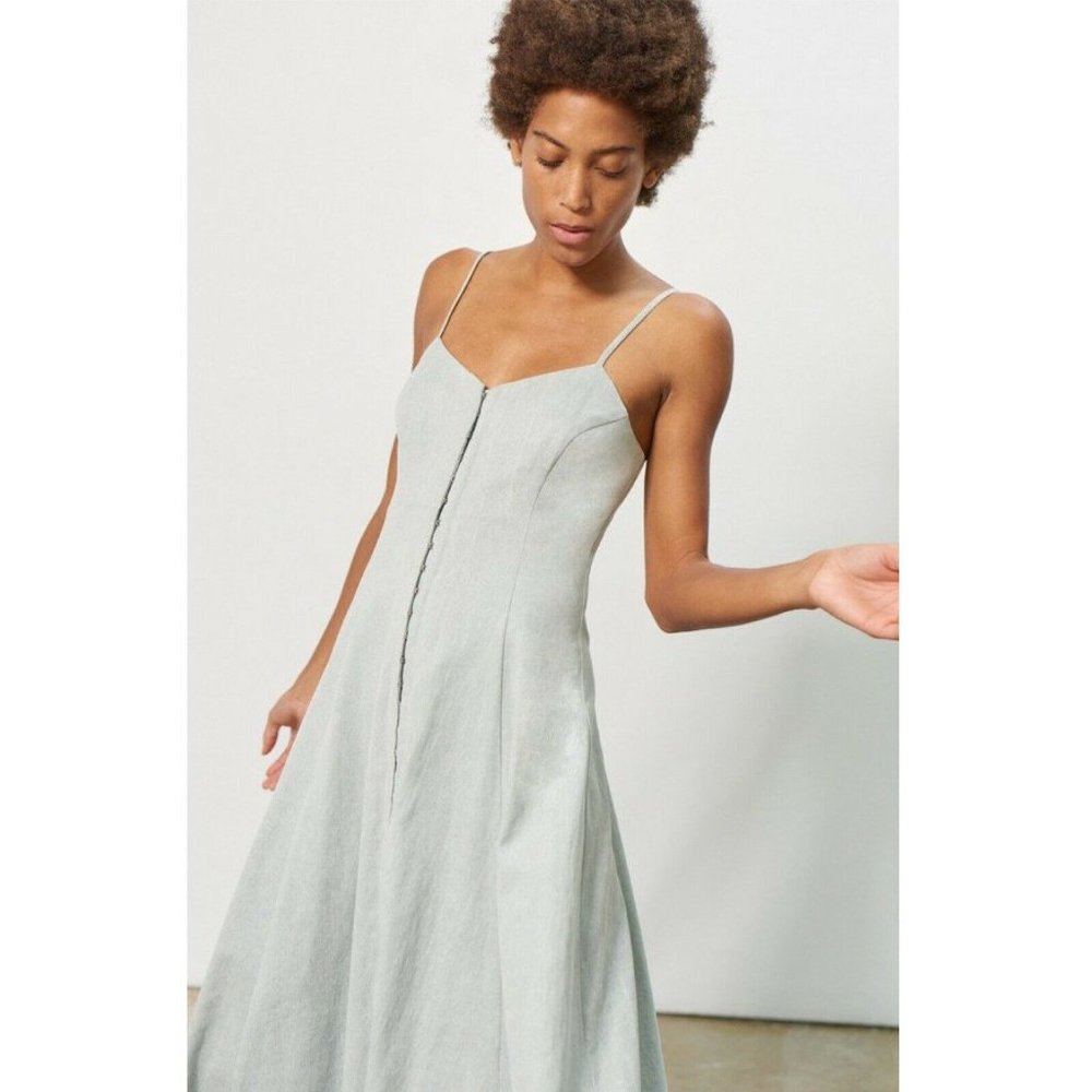 Mara Hoffman Womens Blue Spaghetti Strap Hook And Eye Robyn Dress Size 8 - Picture 4 of 8